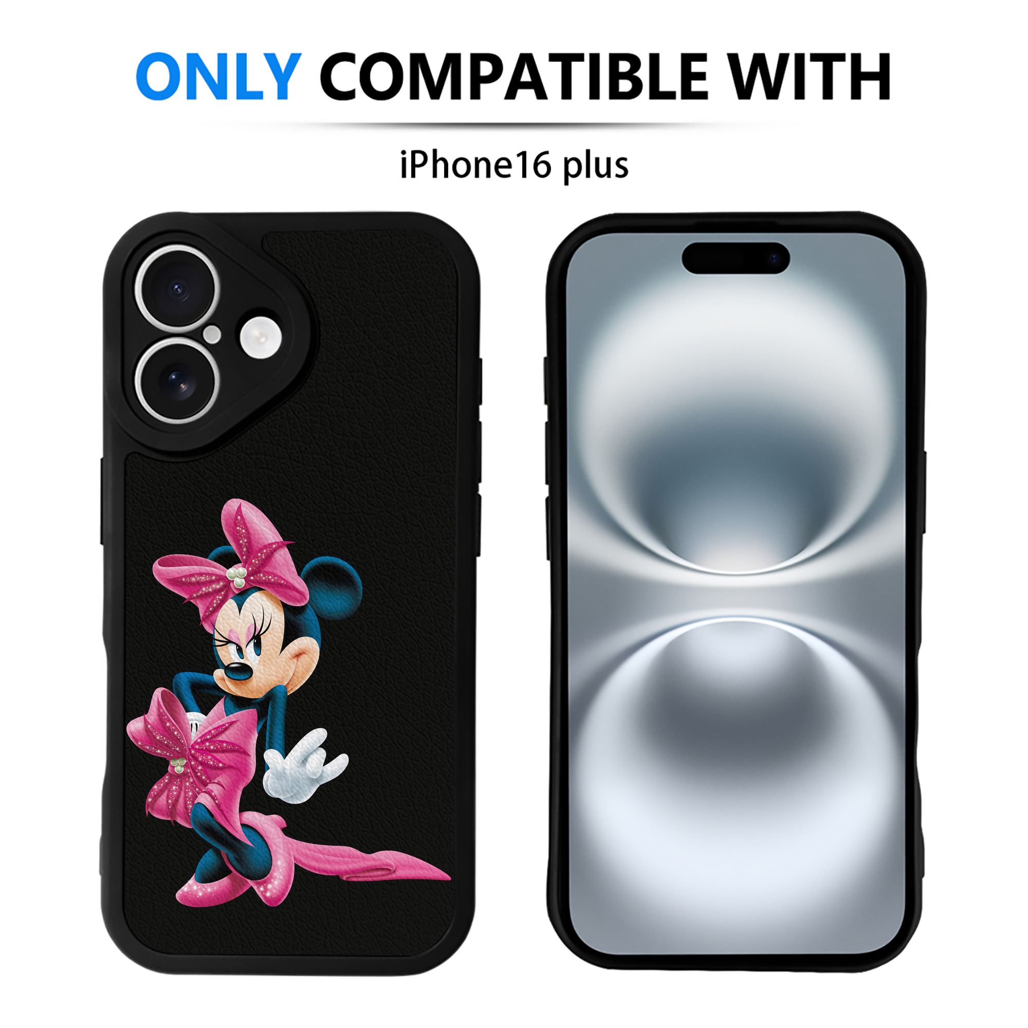 （画像用） ミッキーマウス Mickey Mouse 【iPhone 16シリーズ対応】シリコンスマホケース（レザー調） 材質：シリコン